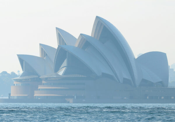 Sydney Opera House in smoke