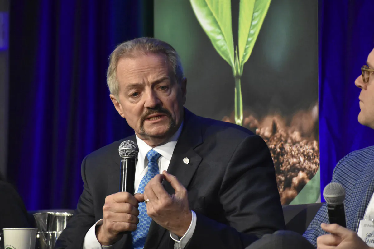 U.S. Bureau of Land Management Acting Director William "Perry" Pendley speaks at a conference for journalists in Fort Collins, Colorado on Oct. 11, 2019. (Matthew Brown/AP Photo)
