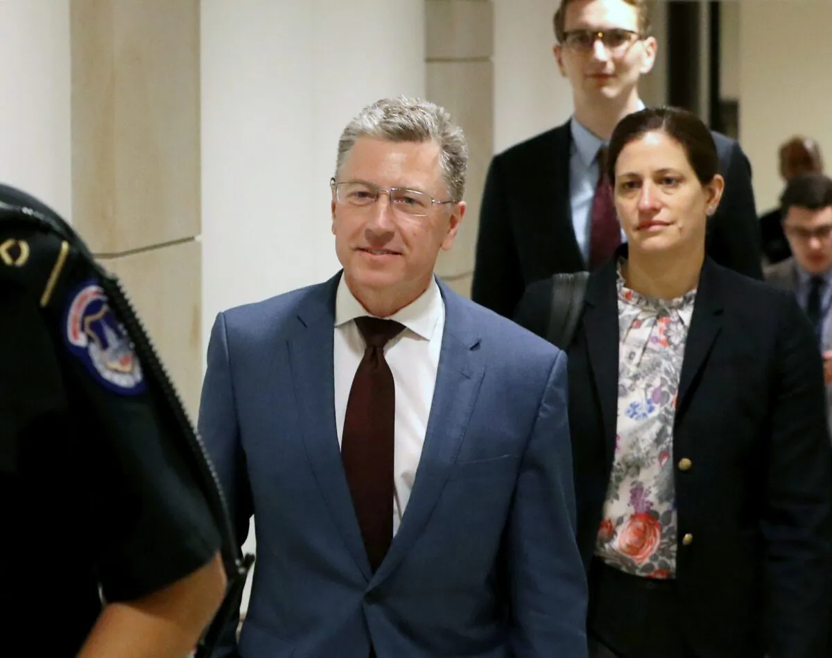 Former U.S. Special Envoy for Ukraine, Kurt Volker walks away after attending a closed door meeting for the second time at the U.S. Capitol October 16, 2019 in Washington. (Mark Wilson/Getty Images)