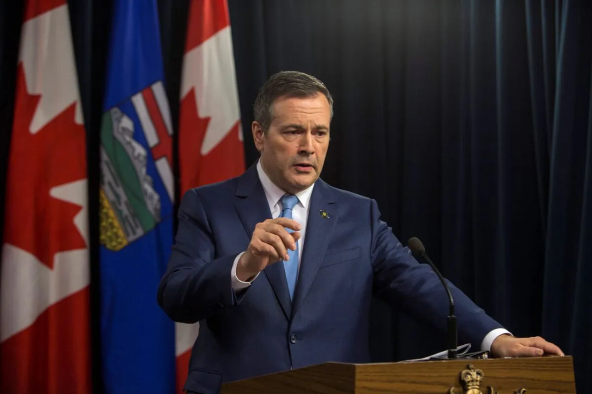 Alberta Premier Jason Kenney speaks to the media in Edmonton on Oct. 22, 2019. (The Canadian Press/Amber Bracken)