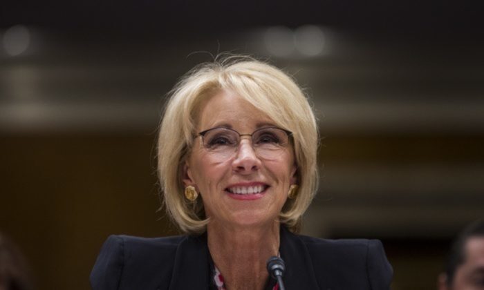 Secretary of Education Betsy DeVos in Washington on March 28, 2019.  (Zach Gibson/Getty Images)