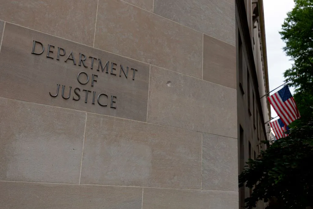 The U.S. Department of Justice building is seen in Washington on July 22, 2019. (Alastair Pike/AFP via Getty Images)
