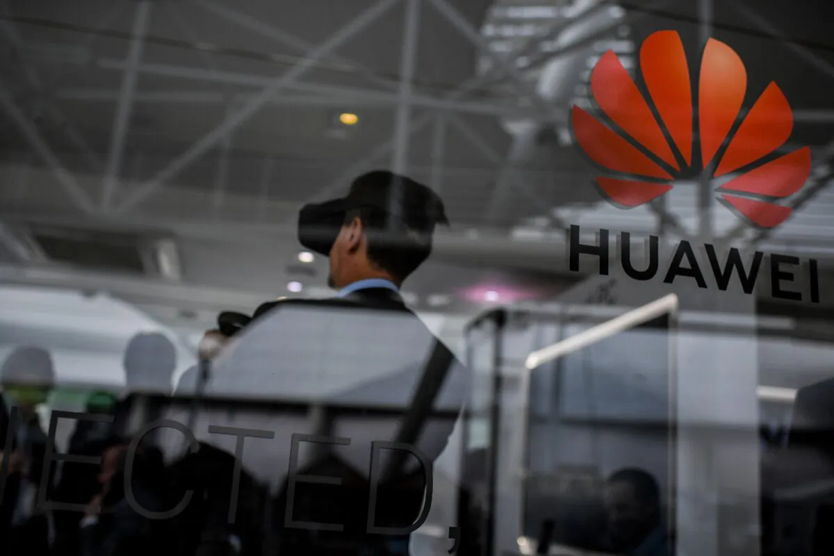 Chinese telecom giant Huawei has a stand at the Web Summit in Lisbon, Portugal on Nov. 6, 2019. (Patricia De Melo Moreira/AFP via Getty Images)