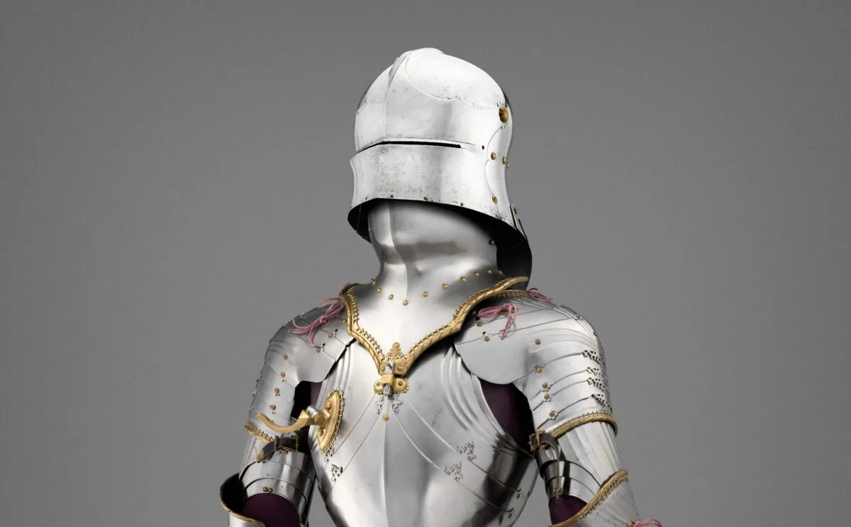 The astonishingly beautiful field armor of Maximilian I. Sallet: Private Collection, New York; all other elements of the armor: Kunsthistorisches Museum, Vienna, Imperial Armoury (A60). (Bruce M. White / The Metropolitan Museum of Art)