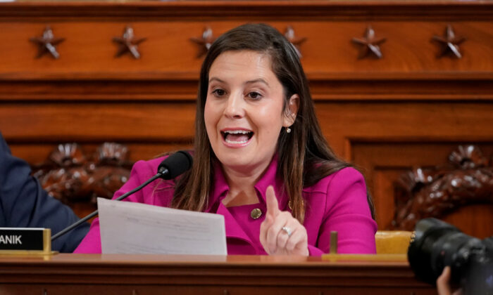 Rep. Elise Stefanik (R-N.Y.) questions former U.S. Ambassador to Ukraine Marie Yovanovitch as she testifies before the House Intelligence Committee on Capitol Hill in Washington on Nov. 15, 2019. (Joshua Roberts/Pool/Getty Images)