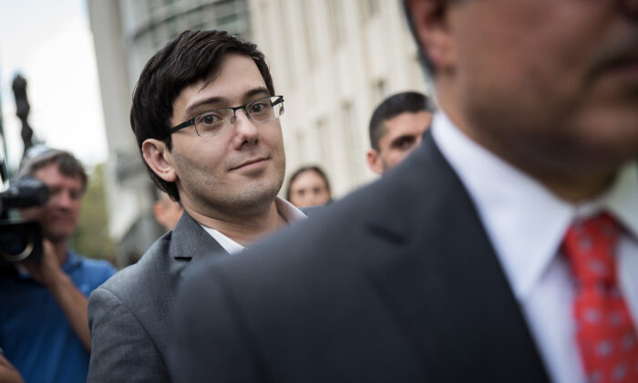 Former pharmaceutical executive Martin Shkreli departs the U.S. District Court for the Eastern District of New York in New York City on Aug. 3, 2017. (Drew Angerer/Getty Images)