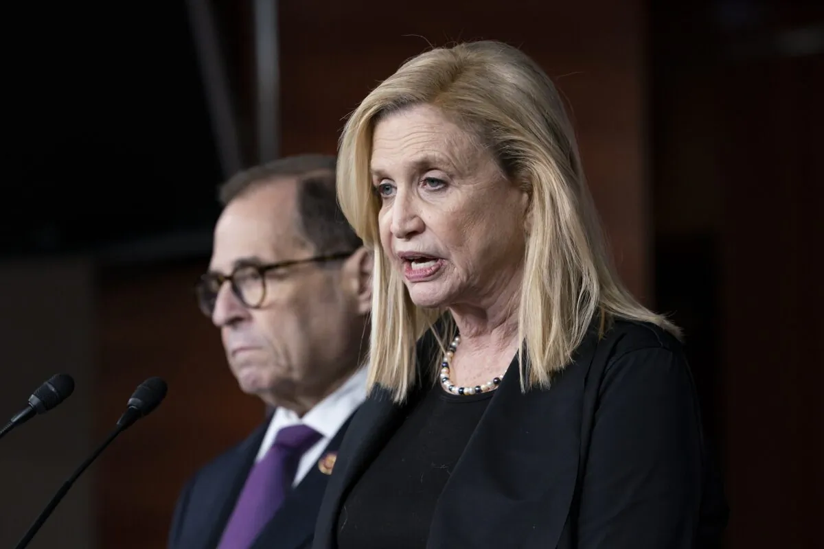 Rep. Carolyn Maloney (D-N.Y.), acting chair of the House Committee on Oversight and Reform, joined at left by Rep. Jerrold Nadler (D-N.Y.), chairman of the House Judiciary Committee, at the Capitol in Washington on Oct. 31, 2019. (J. Scott Applewhite/AP Photo)