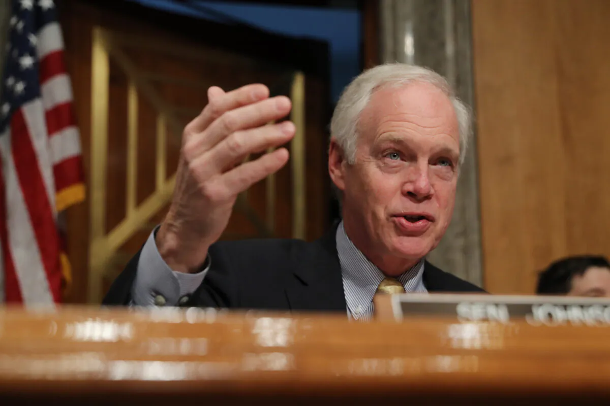 Senate Homeland Security and Governmental Affairs Chairman Ron Johnson (R-Wis.) at a hearing in Washington on Nov. 14, 2019. (Chip Somodevilla/Getty Images)