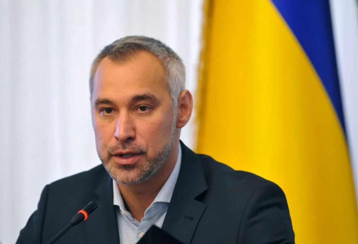 Ukraine's prosecutor-general Ruslan Ryaboshapka speaks to reporters during a press conference in Kiev on October 4, 2019. (SERGEI CHUZAVKOV/AFP via Getty Images)