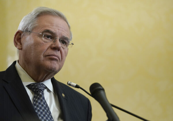 Sen. Robert Menendez (D-N.J.) delivers remarks at a press conference at the U.S. Capitol in Washington, DC on November 7, 2019.