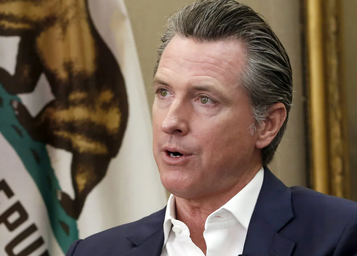 California Gov. Gavin Newsom during an interview in his office at the Capitol in Sacramento, Calif., on Oct. 8, 2019. (Rich Pedroncelli/AP Photo)
