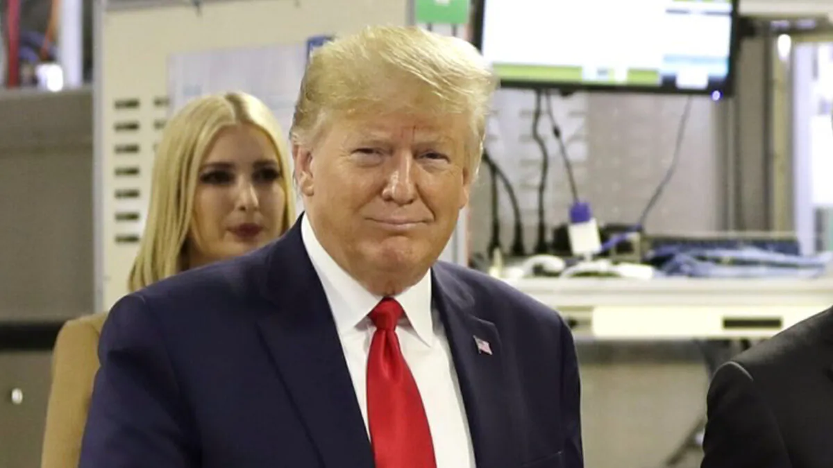 President Donald Trump tours an Apple manufacturing plant on Nov. 20, 2019. (Evan Vucci/AP Photo)
