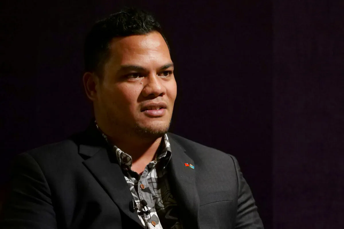 Tuvalu Foreign Minister Simon Kofe speaks during an interview with Reuters in Taipei, Taiwan on Nov. 21, 2019. (Fabian Hamacher/Reuters)