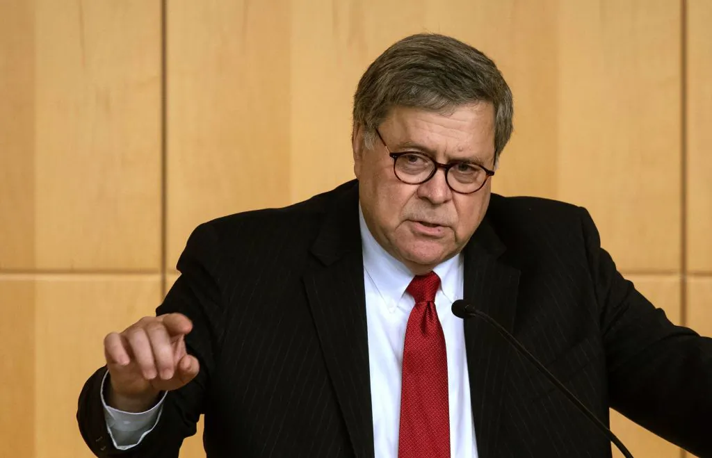 Attorney General William Barr in Washington on Oct. 3, 2019. (Nicholas Kamm/AFP via Getty Images)