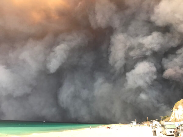 Smoke from the wildfire