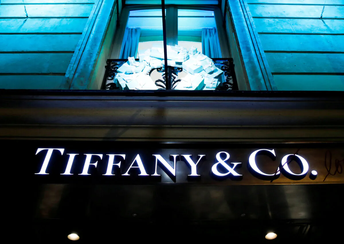 A Tiffany & Co. logo is seen outside a store in Paris, France, on Nov. 22, 2019. (Gonzalo Fuentes/Reuters)