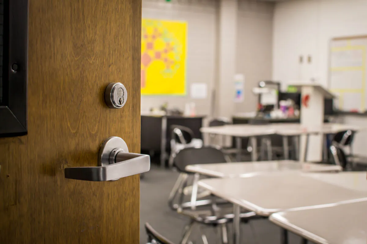 The entrance to a classroom in a file photo. (Jazmine Thomas/Shutterstock) 