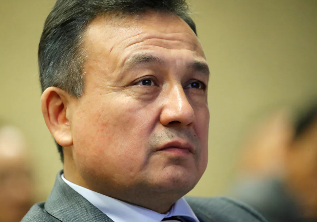 Dolkun Isa, president of the World Uyghur Congress, attends an event concerning China ahead of the Human Rights Council review in Geneva, Switzerland on Nov. 2, 2018. (Denis Balibouse/Reuters)