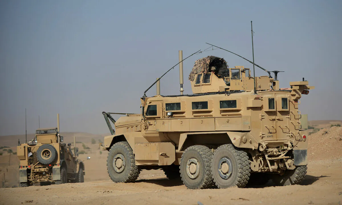 MRAP (Mine Resistant Ambush Protected) vehicles operated by U.S. Marines. (Adek Berry /AFP/GettyImages)