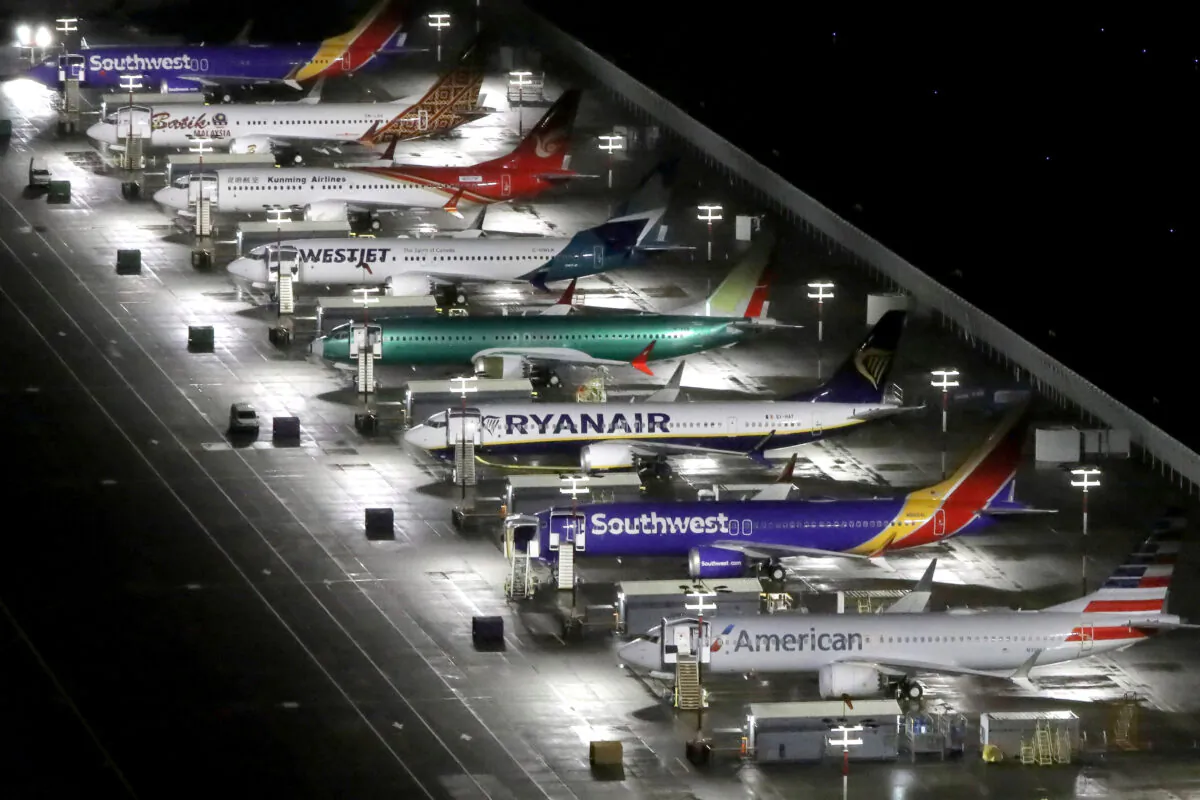 Aerial photos showing Boeing 737 Max airplanes parked at Boeing Field in Seattle, Washington, on Oct. 20, 2019. (Reuters/Gary He)
