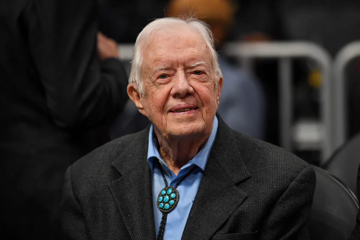 Former President Jimmy Carter at a basketball game in Atlanta, Georgia, on Feb. 14, 2019. (Dale Zanine-USA TODAY Sports)