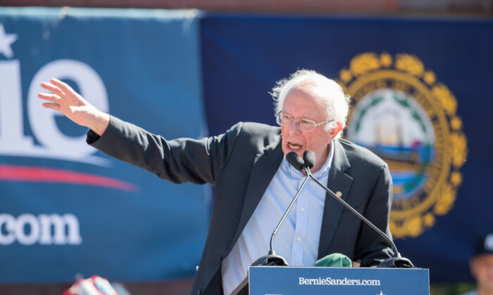 Democratic presidential candidate, Sen. Bernie Sanders (I-Vt.) speaks during his event at Plymouth State University in Plymouth, New Hampshire in a Sept. 29, 2019, file photograph. (Scott Eisen/Getty Images)