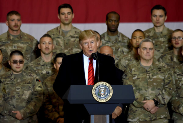 Trump speaks to the troops in Afghanistan