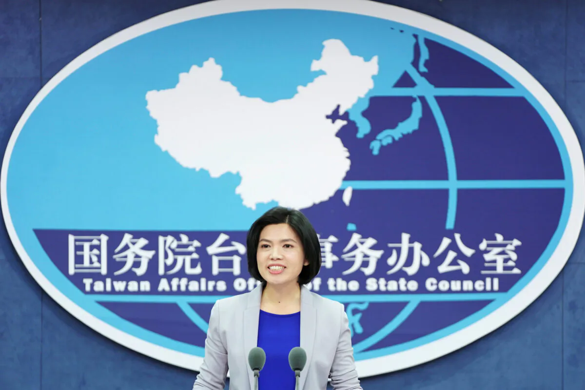 Zhu Fenglian, the new spokesperson for China's Taiwan Affairs Office of the State Council, speaks at a news conference in Beijing on Nov. 27, 2019. (Reuters)