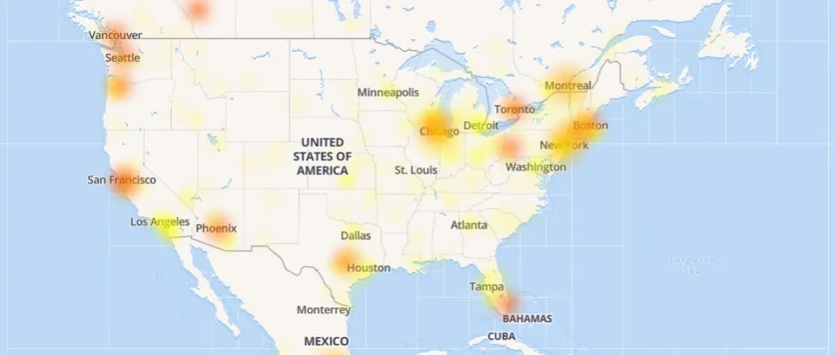 Facebook was down for many users on Thanksgiving. (Google Maps)
