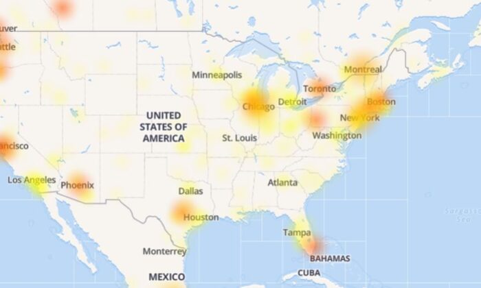 Facebook was down for many users on Thanksgiving. (Google Maps)