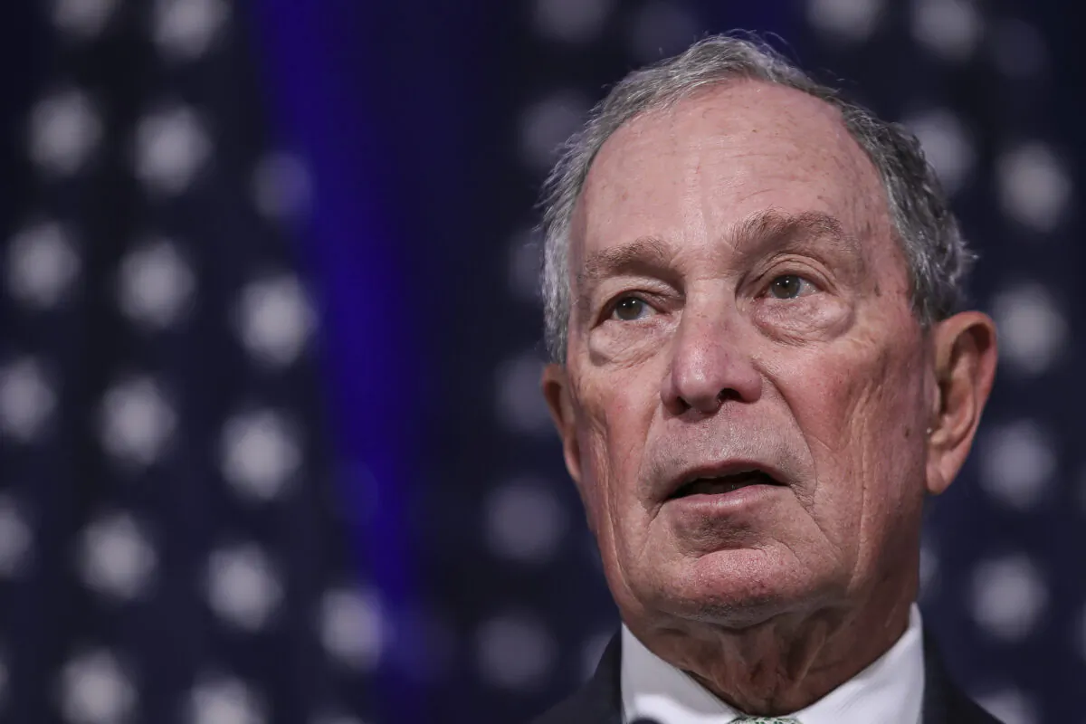 Newly announced Democratic presidential candidate, former New York Mayor Michael Bloomberg, speaks during a press conference to discuss his presidential run in Norfolk, Virginia, on Nov. 25, 2019. (Drew Angerer/Getty Images)