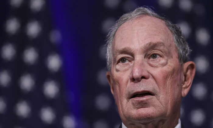 Democratic presidential candidate and former New York City Mayor Michael Bloomberg speaks during a press conference to discuss his presidential run in Norfolk, Va., on Nov. 25, 2019. (Drew Angerer/Getty Images)