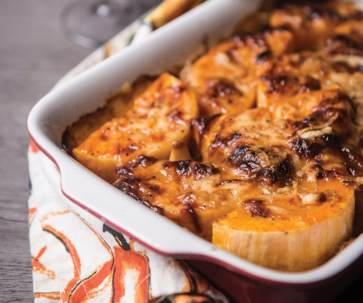 Butternut Squash and Roasted GarlicGruyère Gratin