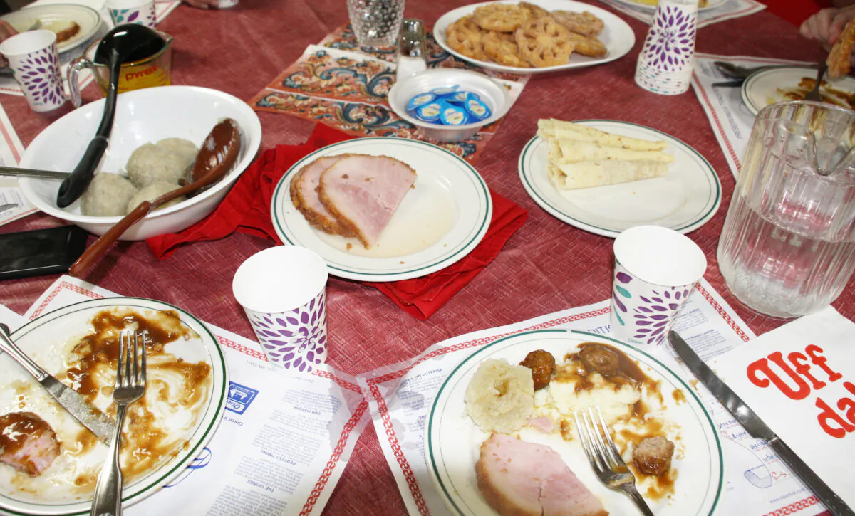 Together, the women of Trinity Lutheran Church have prepared a proper Norwegian feast. (Courtney Duke Graves)