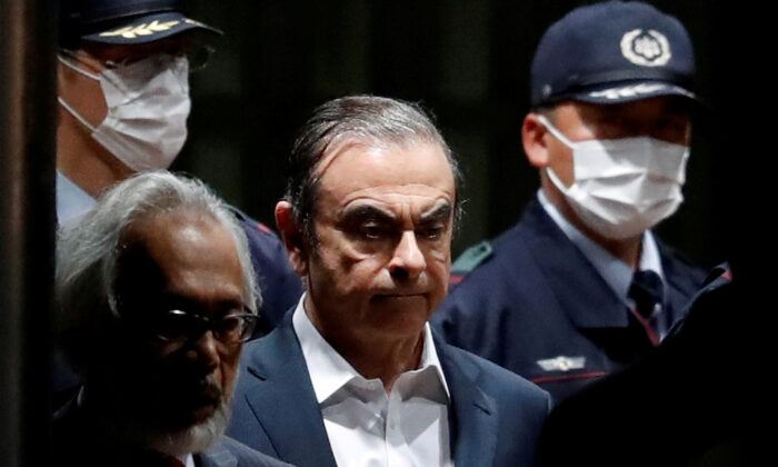 Former Nissan Motor chairman Carlos Ghosn leaves the Tokyo Detention House in Tokyo, Japan, on April 25, 2019. (Issei Kato/Reuters)