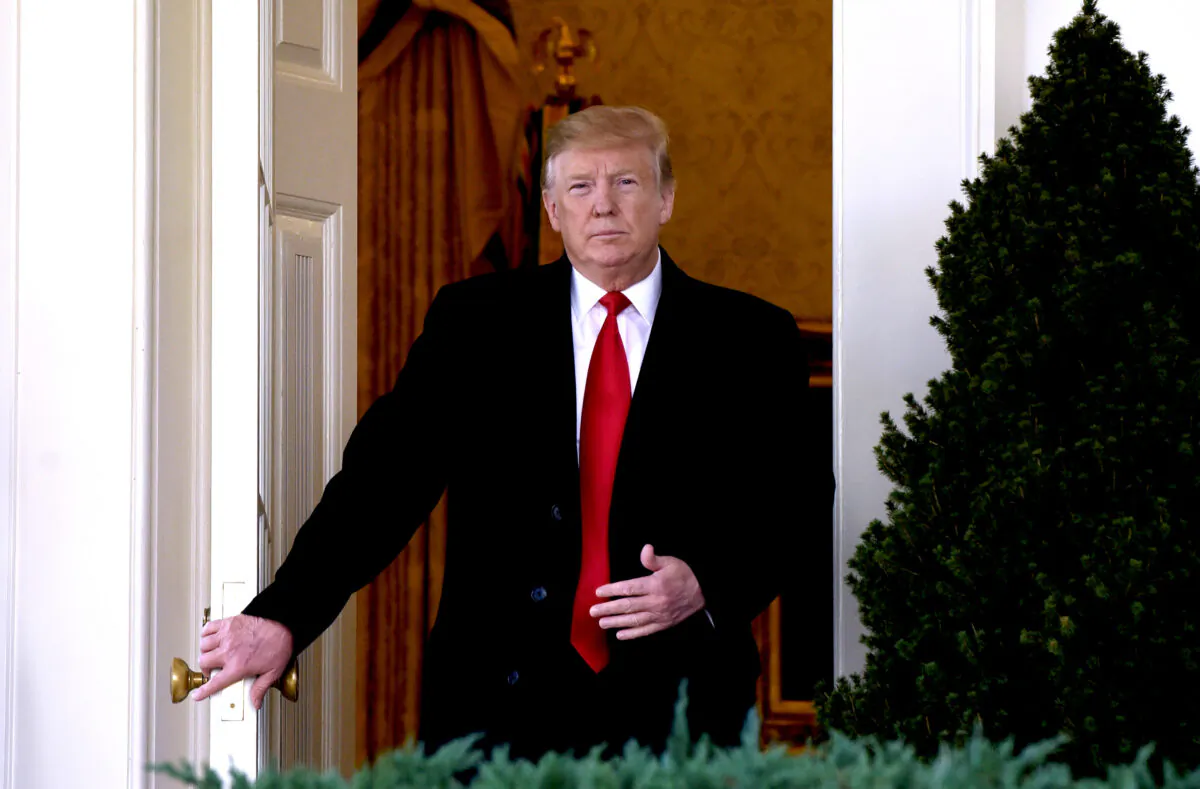 President Donald Trump leaves the Oval Office to make a statement announcing that a deal has been reached to reopen the government through Feb. 15 during an event in the Rose Garden of the White House on Jan. 25, 2019. (Olivier Douliery-Pool/Getty Images)