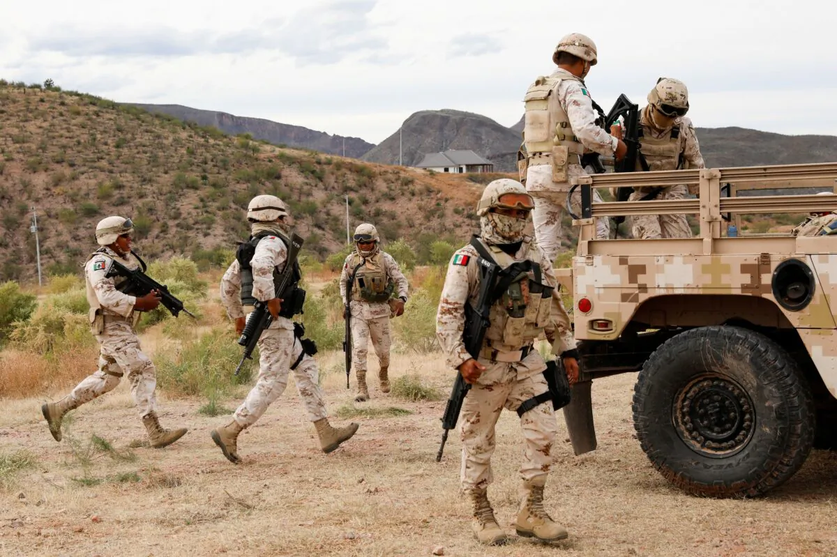 Soldiers are seen outside the Mormon community La Mora, in Sonora, Mexico, on Nov. 7, 2019. (Carlos Jasso/Reuters)