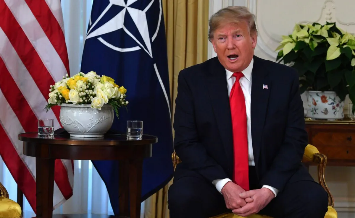 President Donald Trump at Winfield House, London, on Dec. 3, 2019. (Nicholas Kamm/AFP via Getty Images)