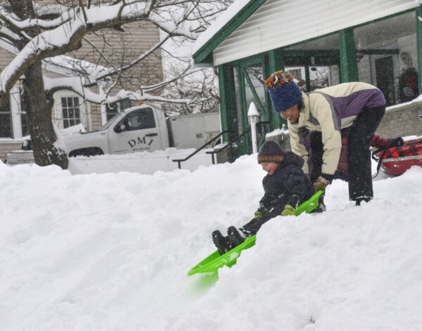 Wintry Weather Snow slide
