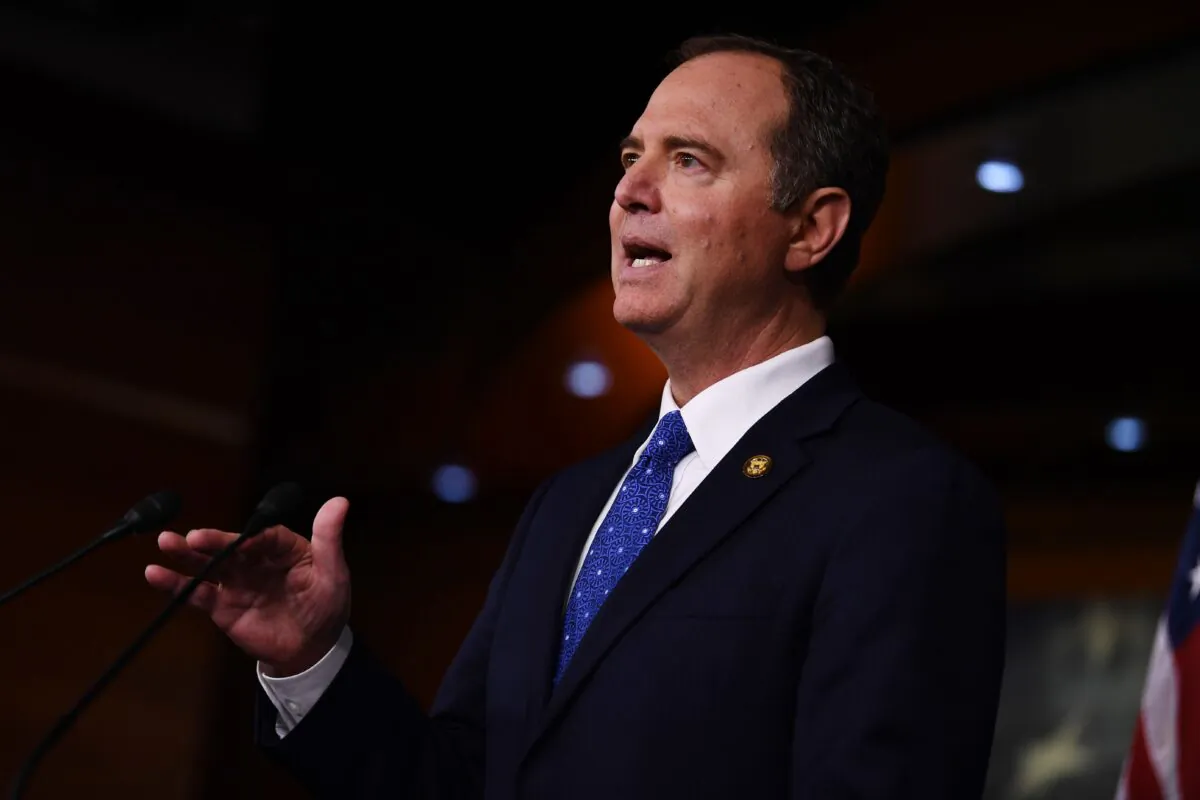 House Intelligence Chairman Adam Schiff (D-Calif.) holds a press conference in Washington on Dec. 3, 2019. (Brendan Smialowski/AFP via Getty Images)