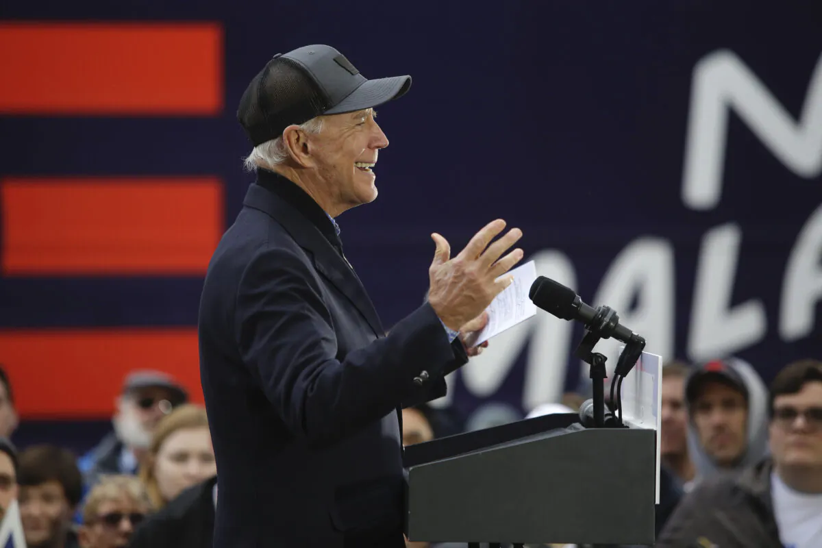 Democratic presidential candidate and former Vice President Joe Biden speaks during a campaign event in Council Bluffs, Iowa, on Nov. 30, 2019. (Joshua Lott/Getty Images)