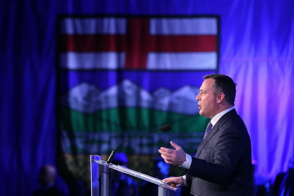 Alberta Premier Jason Kenney delivers his address to the Alberta United Conservative Party annual general meeting in Calgary on Nov. 30, 2019. (The Canadian Press/Dave Chidley)
