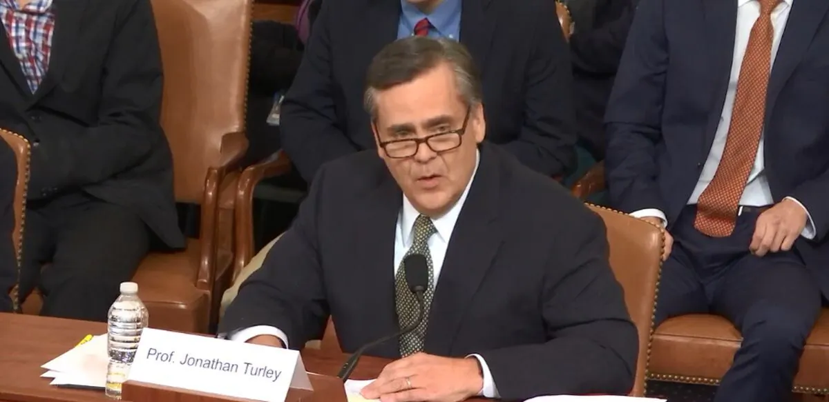 Johnathan Turley, a law professor at George Washington University, offered testimony during the House Judiciary Committee's hearing in Washington on Dec. 4, 2019. (House Judiciary)