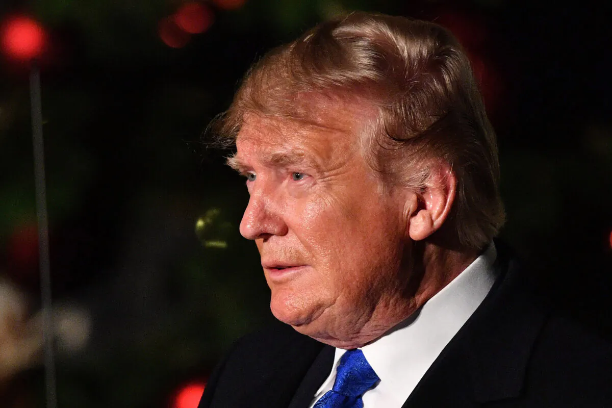 President Donald Trump leaves number 10 Downing Street in London after a reception on Dec. 3, 2019. (Leon Neal/Getty Images)