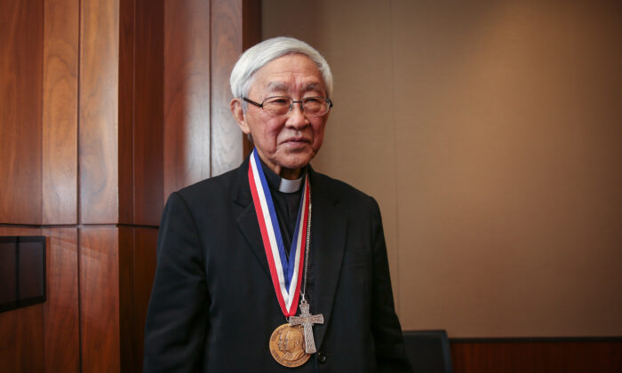 Cardinal Joseph Zen, recipient of the Truman–Reagan Medal of Freedom during the Victims of Communism Memorial Foundation's ceremony in his honor, at the Rayburn House Office Building on Capitol Hill on Jan. 28, 2019. (Samira Bouaou/The Epoch Times)