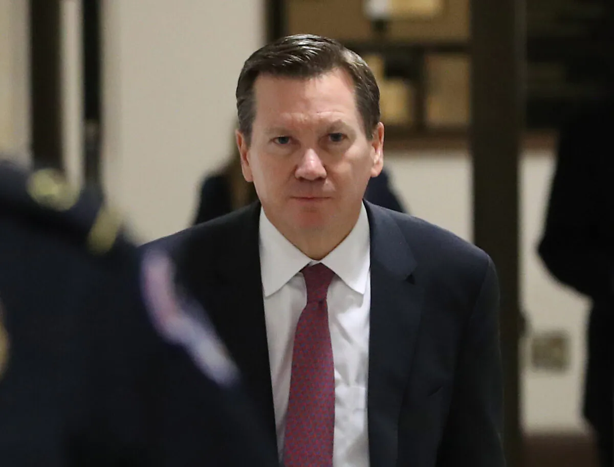 Michael Atkinson, inspector general of the Intelligence Community, leaves a meeting in the U.S. Capitol on Oct. 4, 2019. (Mark Wilson/Getty Images)