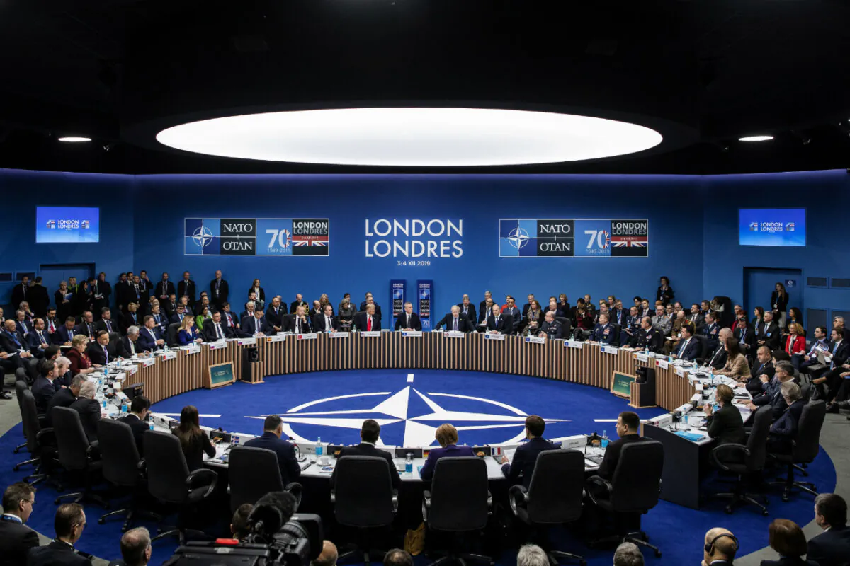 NATO leaders attend the plenary session of the NATO summit at the Grove Hotel in Watford, England on Dec. 4, 2019 . (Dan Kitwood/Getty Images)