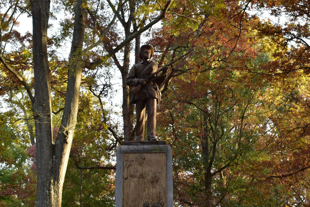 The Confederate monument known as Silent Sam in University of North Carolina Chapel Hill campus. (adioCX/Shutterstock)