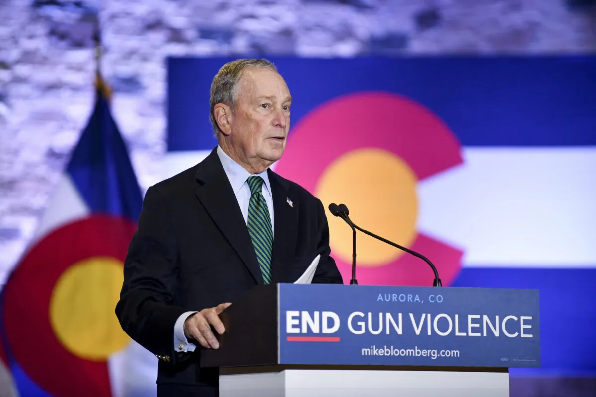 Democratic presidential candidate former New York City Mayor Michael Bloomberg speaks during an event to introduce his gun safety policy agenda at the Heritage Christian Center in Aurora, Colorado on Dec. 5, 2019. (Michael Ciaglo/Getty Images)