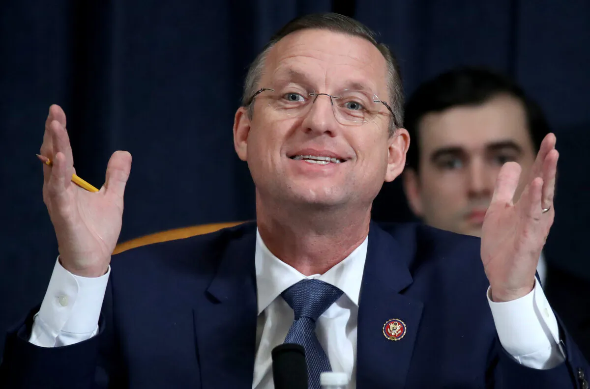 Rep. Doug Collins (R-Ga.), ranking member of the House Judiciary Committee, questions constitutional scholars during testimony before the committee in the Longworth House Office Building on Capitol Hill in Washington on Dec. 4, 2019. (Drew Angerer/Pool/AFP via Getty Images)